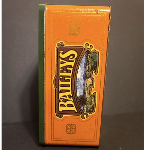 Baileys Original Irish Cream Vintage Tin Container Box Green Made in England - Picture 4 of 11